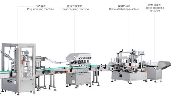 6 Head Double Sides Labels Machinery SS304 Automatik Screw Capping Machine