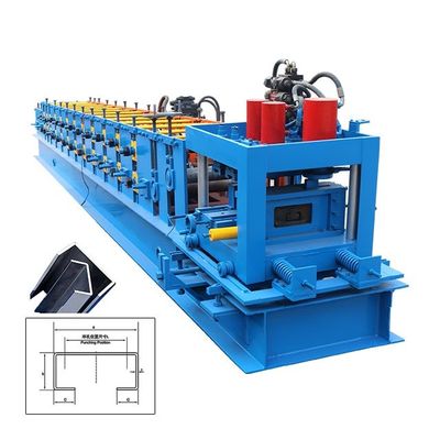 15T CZ Purlin Roll Forming Machine 90 mm Roller Hydraulic Punching