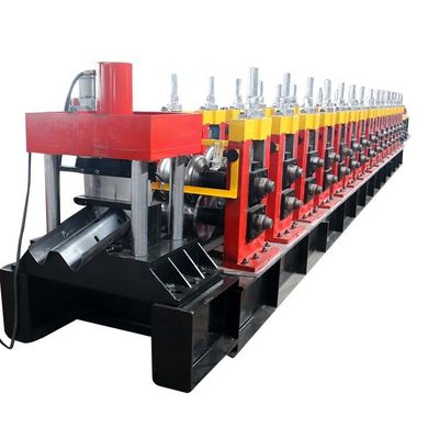 Red Crash Barrier Roll Forming Machine 15m / min 3T تغذیه دستی